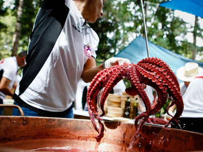 Fiesta del pulpo de O Carballiño, Galicia.