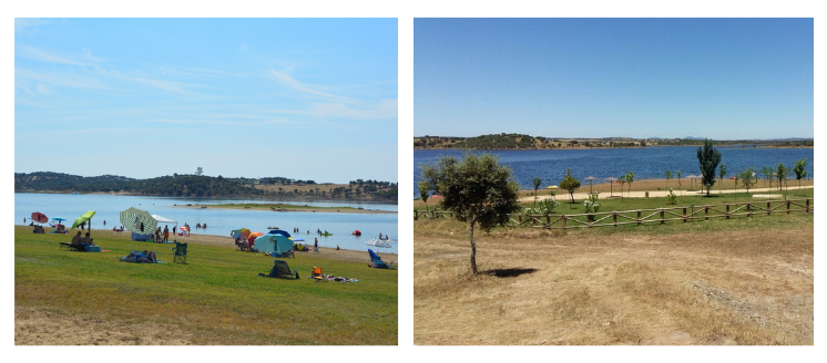 Playa de Cheles, una de las distintas playas interiores en Extremadura